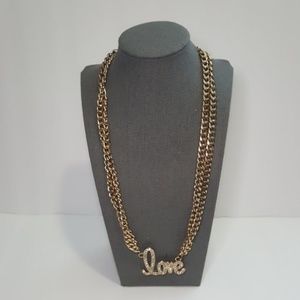 Love Gold Tone Necklace